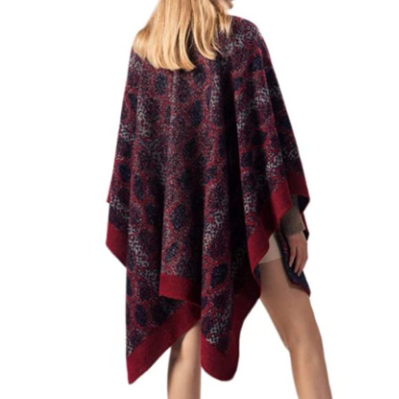 NWT Stunning Fall Colors Asymmetrical Poncho - Picture 2 of 5